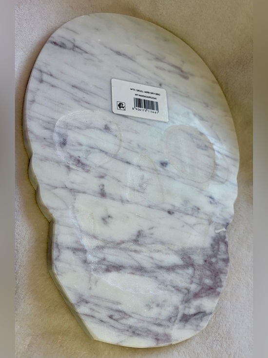 Way To Celebrate Other - Way To Celebrate Skull Marble Serve Board - White and Gray